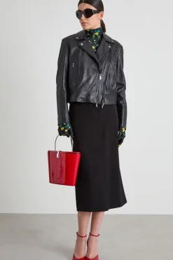 Giacca chiodo in pelle - Nero