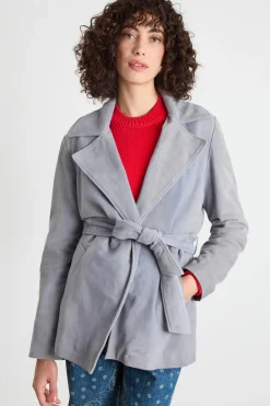 Giacca con cintura - Azzurro