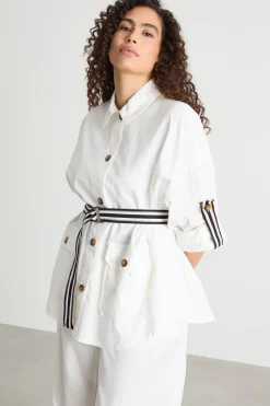 Giacca con cintura - Bianco