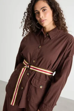 Giacca con cintura - Marrone