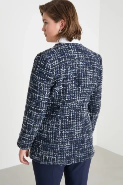 Giacca con ricami di jais e strass - Blu