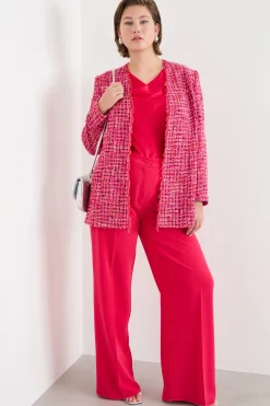 Giacca con ricami di jais e strass - Rosa