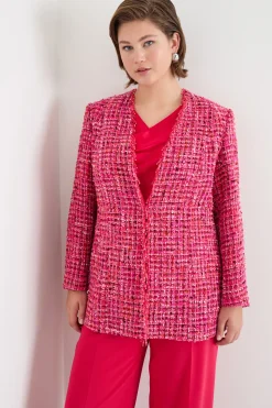 Giacca con ricami di jais e strass - Rosa
