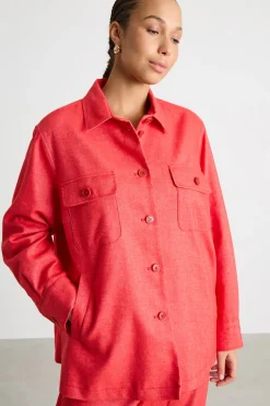 Giacca con tasche multiple - Rosso