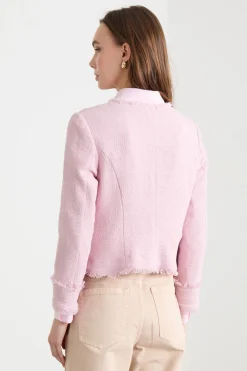 Giacca corta con frange lungo i bordi - Rosa