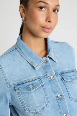 Giacca crop in jeans - Azzurro