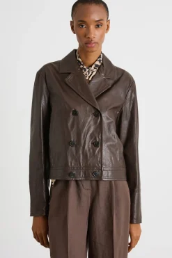 Giacca doppiopetto boxy - Marrone