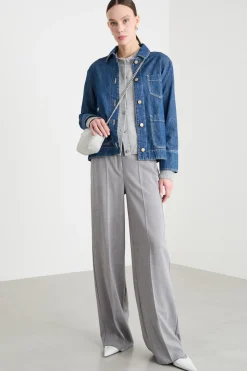 Giacca dritta con tasche - Blu