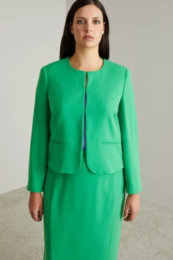 Giacca in cady fluido - Verde Prato