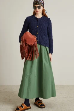 Giacca in cotone crochet - Blu