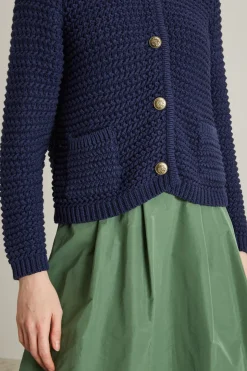 Giacca in cotone crochet - Blu