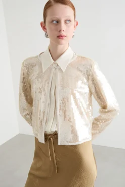 Giacca in paillettes - Beige