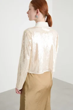 Giacca in paillettes - Beige