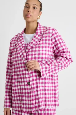 Giacca in seersucker - Rosa Bianco