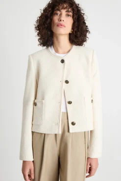 Giacca in stuoia stretch - Avorio