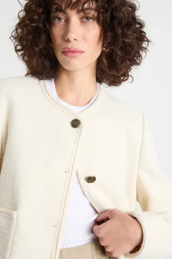 Giacca in stuoia stretch - Avorio
