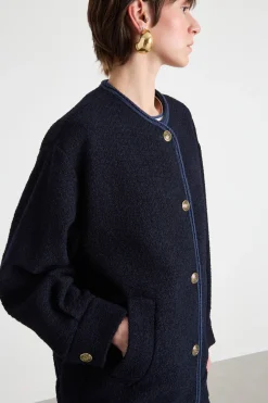 Giacca in stuoia stretch - Blu