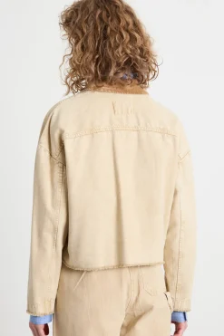 Giacca in tela con maxi tasche - Beige