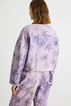 Giacca in tela con maxi tasche - Lilla