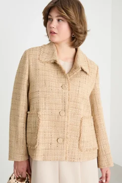 Giacca in tweed - Cammello