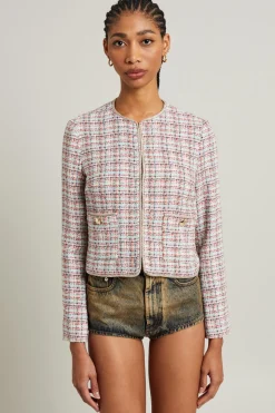 Giacca in tweed lamé - Rosso Verde