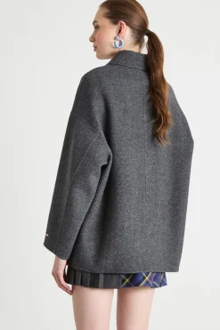 Giacca lunga con tasche - Grigio