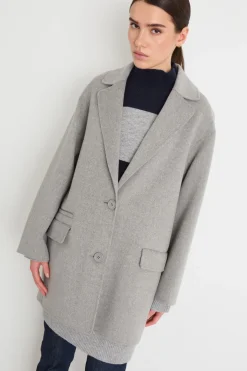 Giacca lunga in drap - Grigio