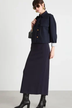 Giacca monopetto a camicia - Blu