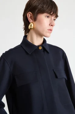 Giacca monopetto a camicia - Blu