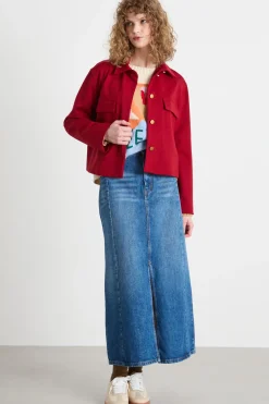 Giacca monopetto a camicia - Rosso