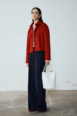 Giacca monopetto a camicia - Rosso