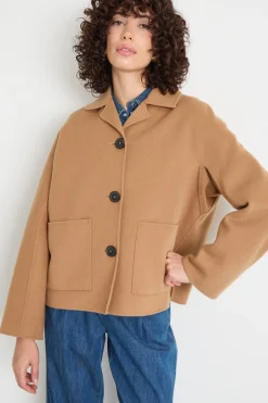 Giacca monopetto con tasche applicate - Cammello