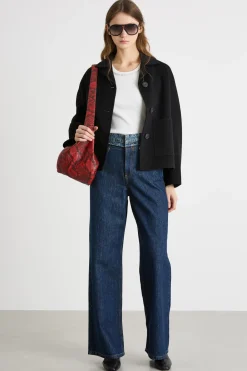 Giacca monopetto con tasche applicate - Nero
