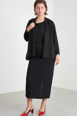 Giacca open-front in jersey - Nero