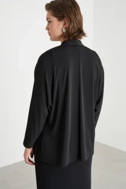 Giacca open-front in jersey - Nero