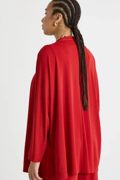 Giacca open-front in jersey - Rosso