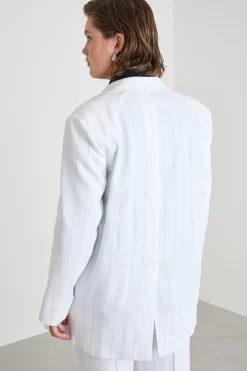 Giacca open-front in twill - Bianco