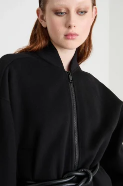 Giacca oversize in tessuto doppio - Nero