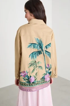 Giacca sahariana con ricamo - Beige