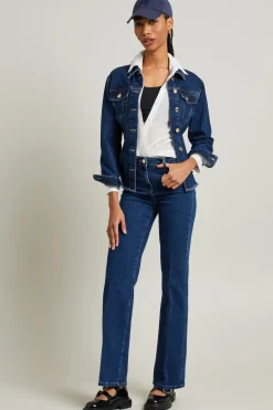 Giacca slim in denim - Blu Denim
