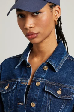 Giacca slim in denim - Blu Denim
