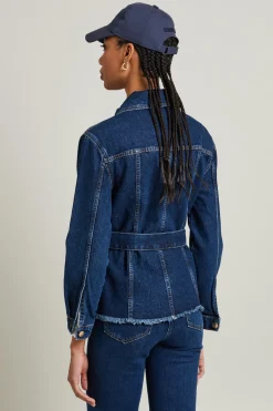 Giacca slim in denim - Blu Denim