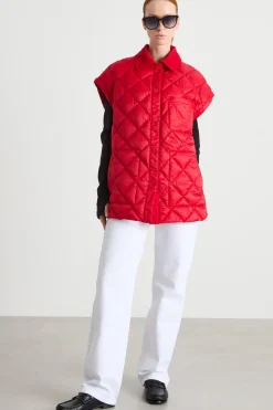 Giacca trapuntata oversize - Rosso