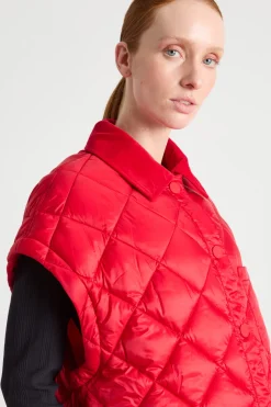 Giacca trapuntata oversize - Rosso
