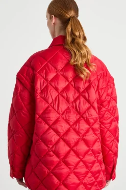 Giacca trapuntata oversize - Rosso