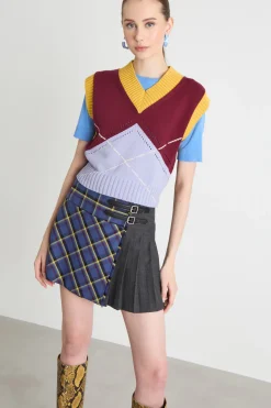 Gilet aderente - Bordeaux Lilla Giallo