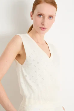 Gilet aderente in maglia - Bianco