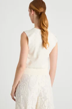 Gilet aderente in maglia - Bianco
