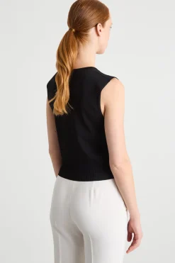 Gilet aderente in maglia - Nero