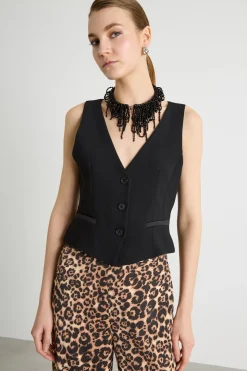 Gilet aderente - Nero